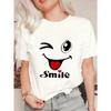 Oversized T Shirt Black Winking Face With Heart Tongue And Smile Text Casual Wear For Women Summer Outfit Streetwear Fashion Top
