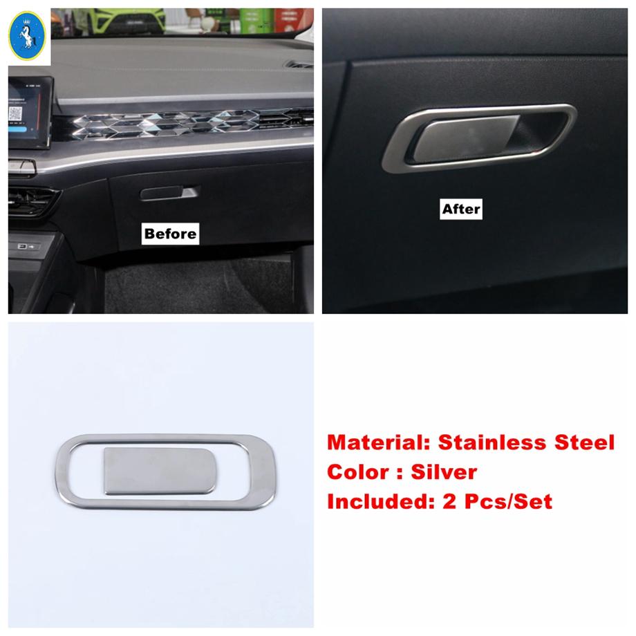 Stainless Steel Silver Auto Glove Box Sequin / Rear Air Outlet / Door Bowl Panel Accessories Cover Trim For MG 5 MG5