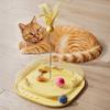 Интерактивная игрушка для обогащения кошек Коробка-лабиринт для кошек с шариками на треке, дразнилкой-перьями, многофункциональная игрушка-головоломка для развлечения домашних кошек