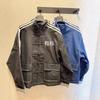 2025 Unisex Stand Collar Mandarin Jacket Casual Cotton Coat Ethnic Style Outerwear