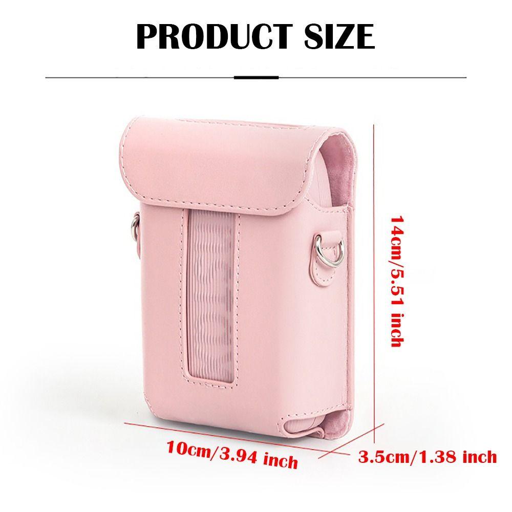 PU Leather Printer Carrying Case Retro with Shoulder Strap Storage Bag Dustproof Shockproof for Fujifilm Instax Mini Link 3