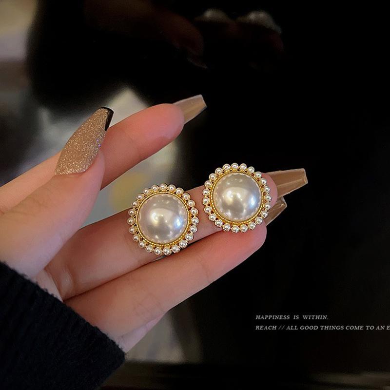 Модные серьги-пусеты с дизайном из искусственного жемчуга для женщин, изысканные украшения для повседневной носки, элегантные свадебные аксессуары