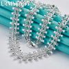 URMYLADY 925 Sterling Silver Double Row Bead Necklace For Women Wedding Party Fashion Jewelry