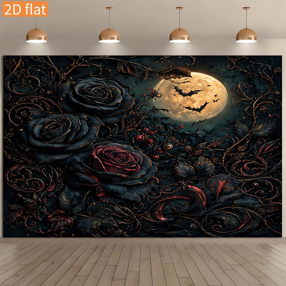 2D flat painting, 1 piece of Gothic Bohemian-style tapestry suitable for bedrooms, living rooms, and weddings. 2D flat painting