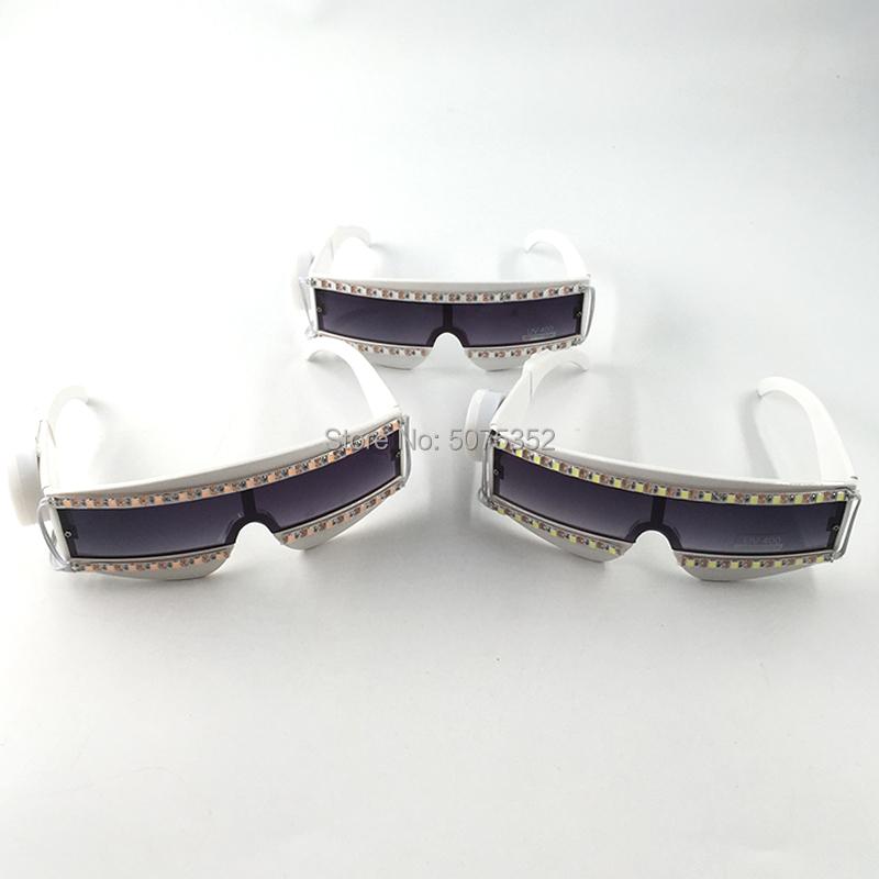 New Style Black Lens Sunglasses Glow LED Glasses Multi function Glasses Novelty Gift for Men Dance DJ Bar Props