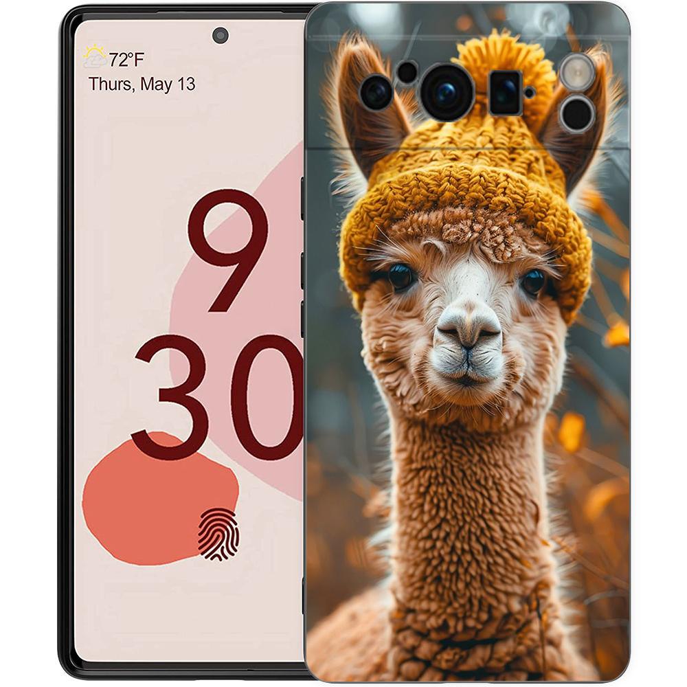 Кавайная альпака милый чехол для телефона для Google pixel 9 8 7 6 Pro 8A 6A 7A 5G Силиконовый противоударный черный чехол Fundas