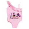 Kids Girls Cartoon Anime K-Pop Rumi Zoey Mira Print Ruffle Swimsuit Swimming One-piece Bodysuit Swimwear