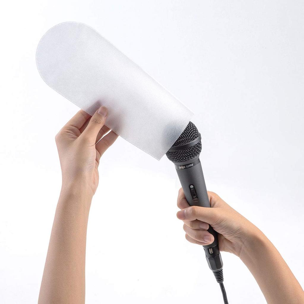 Sanwa Supply Disposable Cloth Microphone Cover MM-SPHMC2W Long White
