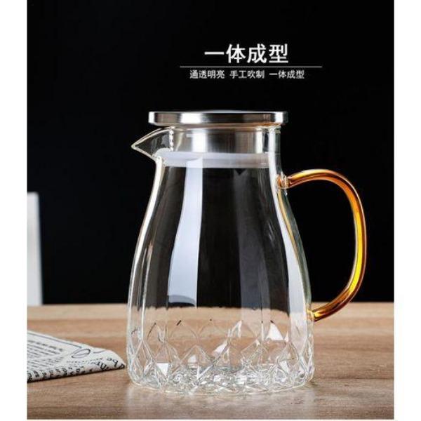1500mL Glass Jug Pitcher Large Capacity Tea with Lid Household Water Pot for Ho