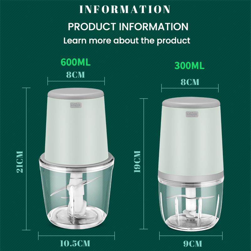 Электрический измельчитель чеснока, 300 мл, мясорубка, мини-пресс для чеснока, измельчитель овощей, машина для измельчения чеснока