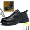 Genuine Leather Shoes Work Boots Men Waterproof Safety Shoes Men Puncture-Proof Security Insulation 6KV Protection Shoes 2025