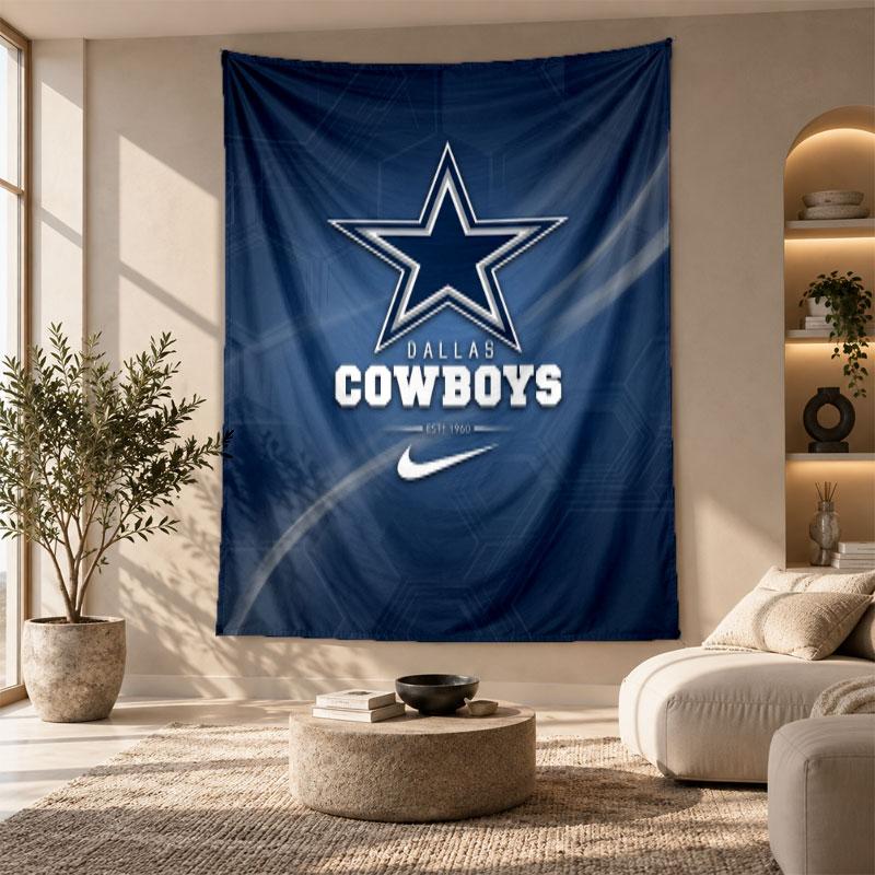 Декоративный гобелен, Настенное искусство с принтом Dallas Cowboys, Легкое настенное панно для фона спальни