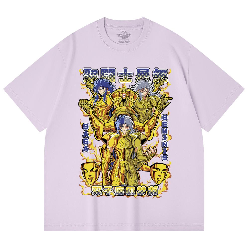 230 Gsm 100% Cotton Saint Seiya V21 Gemini Print Unisex Heavy Cotton T Shirt