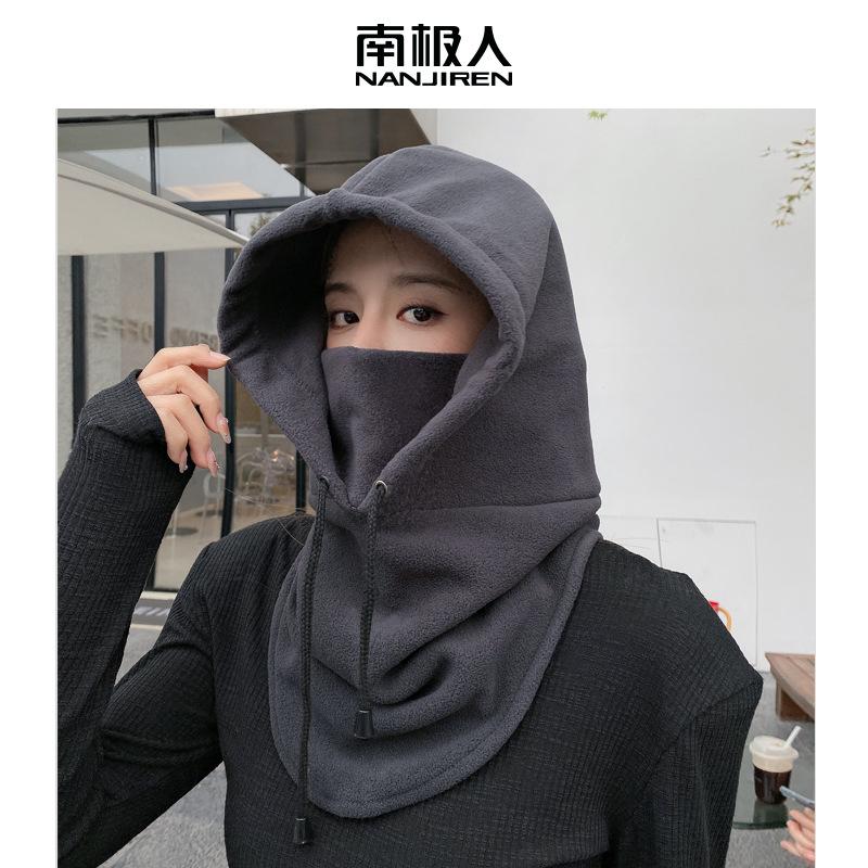 Осенне-зимняя шапка Женская зимняя теплая маска Ветрозащитный капюшон для езды Шапка Защита от холода Лыжный флисовый шарф-бафф Интегрированная шапка