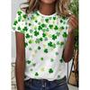 St. Patrick's Day Lucky Women's T Shirt Floral Graphic Shamrock Vintage Stylish Casual Short Sleeve  Tops Daily Print  Summer