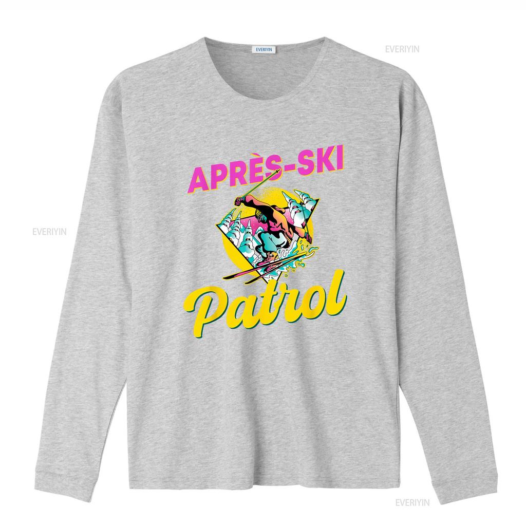 80s Retro Apres Ski Patrol Design 90s Skiing T Shirt Long or s Available vintage Washed Slightly homme Casual Versatile Stylish