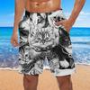 Men's Pattern Animal Cat Swimming Pants Hawaiian Designer Bohemian Casual Daily Holiday Pull Rope Clothing