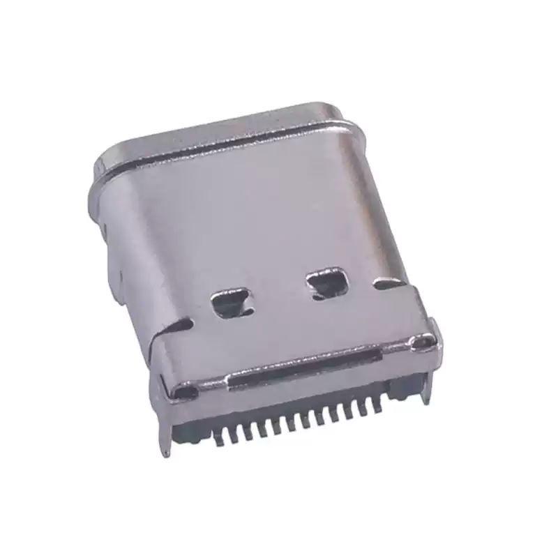 Водонепроницаемый USB 3.1 Type-C разъем female, 24-контактный, с выводами и резиновым кольцом, уровень водозащиты 7