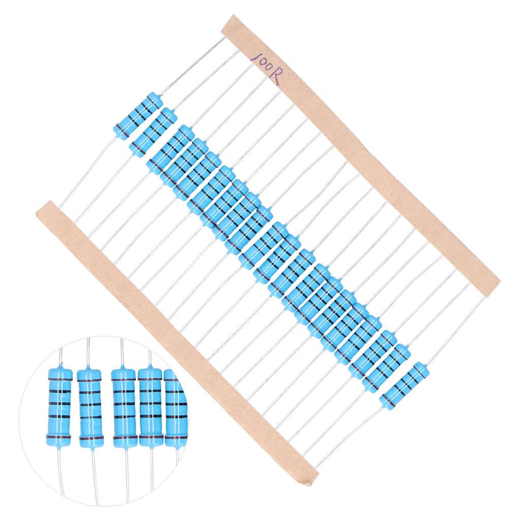 20 шт. Резисторы 100 Ом Металлопленочные 2 Вт Допуск 1% Сопротивление Электронные аксессуары