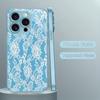 Delicate White Lace Blue phone case for iphone 17 case for iphone 17 pro max cover Glass for iPhone 17 16 15 14 13 12pm Pro Plus