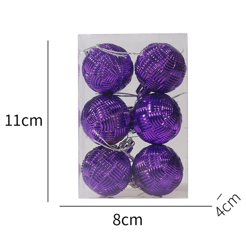 6PCS Christmas Hanging Ball Ornaments Shatterproof Xmas Tree Ornaments Kit Christmas Decorations Balls for Holiday Wedding Party Decor