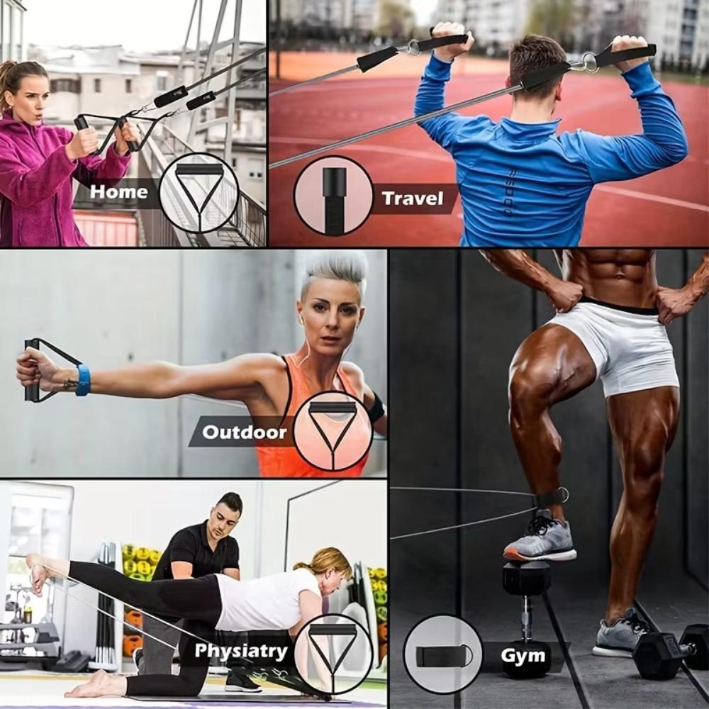 Resistance Strap Set Sports Strap with Door Anchor Handle Handbag Leg and Ankle Straps for Resistance Training Unisex 3