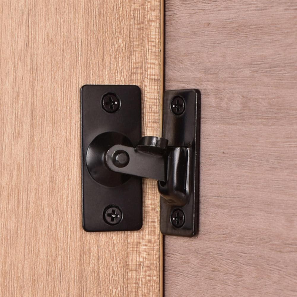 Door Lock Guard Latch Bolt 90 Degree Steel Toggle Latch Sliding Barn Door Lock Wine Cabinet Closet Right Angle Lock Hardware