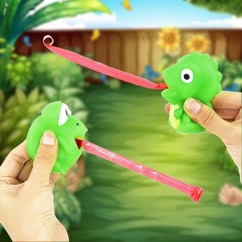 Игрушки для жевания питомцев Забавная лягушка Длинный тянущийся язык Нетоксичная резина Интерактивная игра Чистка зубов Снятие тревоги Рождественские подарки