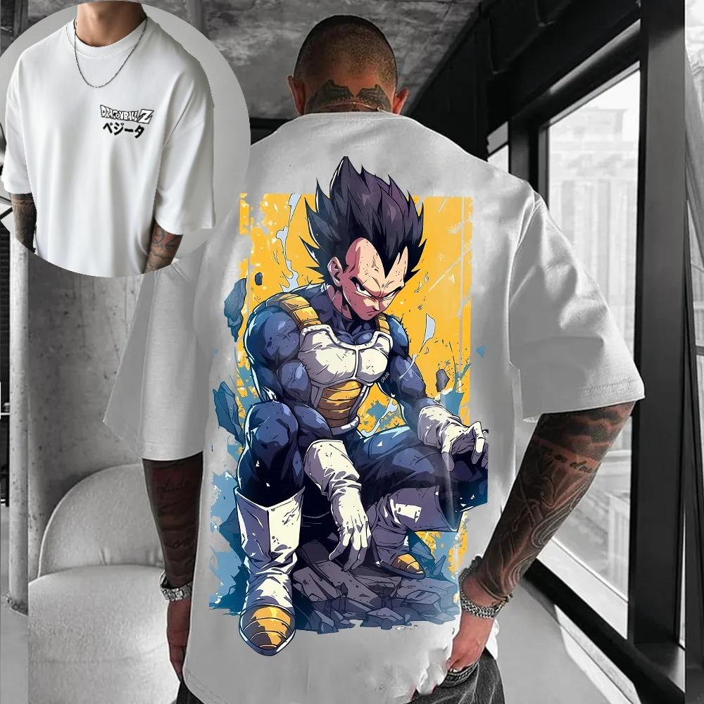Новая аниме-футболка Dragon Ball с изображением Гоку, с круглым вырезом, с короткими рукавами, 2026, Bandai, летняя, мужская, спортивная, свободная и дышащая, хлопковая