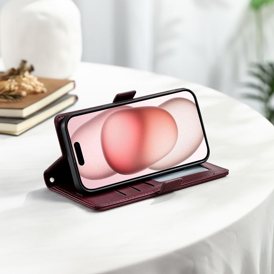 Тисненый клетчатый чехол-книжка из ПУ кожи для iPhone 17 16 15 14 13 12 11 Samsung Galaxy S25 S24 S23 A56 A55 кошелек отделение для карт ремешок чехол для телефона