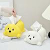 Cute Dog Tissue Box Ceramic Toilet Paper Box Animal Shape Napkin Holder  Bedroom