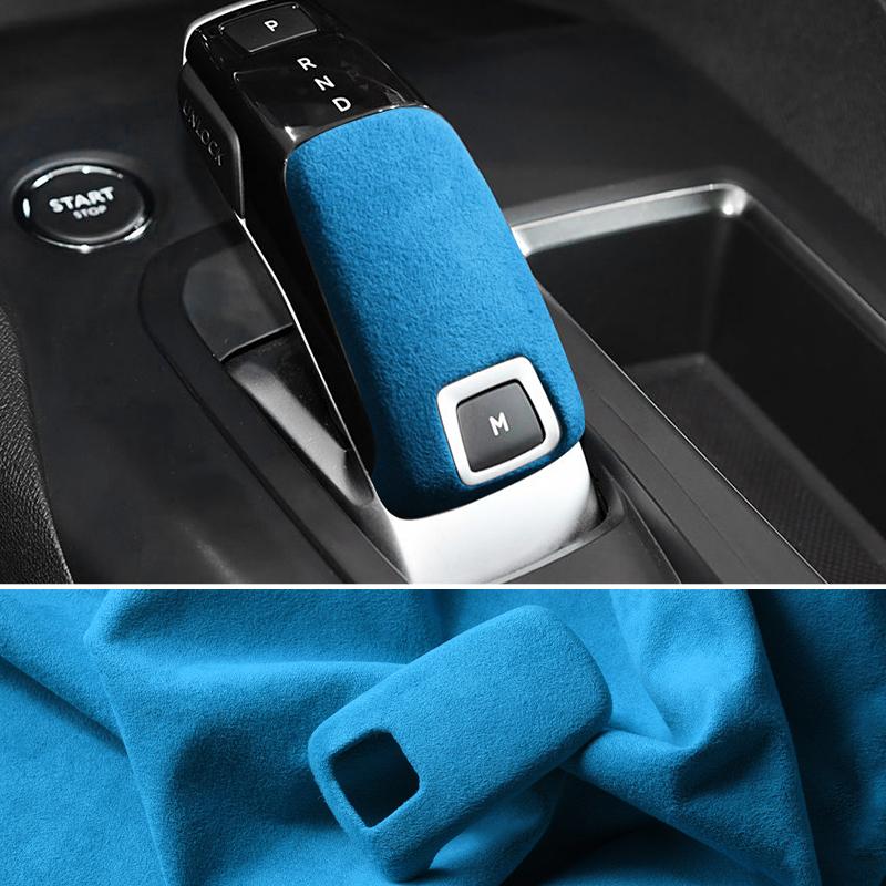 For Peugeot 508 2008 4008 5008 Gear Shift Knob Boot Cover Trim Stickers Car Premium Interior Tuning Accessory Made of Alcantara