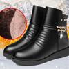 Кожаные женские сапоги зимние толстые шерстяные с подкладкой из искусственной кожи женские теплые зимние сапоги большого размера женская зимняя обувь