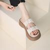 Sandals women's summer 2025 new fashion outer wear muffin bottom double belt casual high-end elastic band slippers women