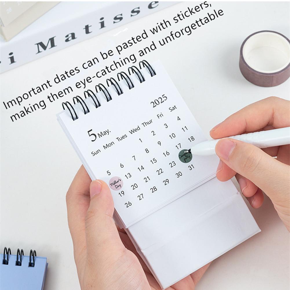 Мини-календарь на 2024-2025 годы, перекидной настольный календарь с июля 2024 года по декабрь 2025 года, настольный календарь с наклейками