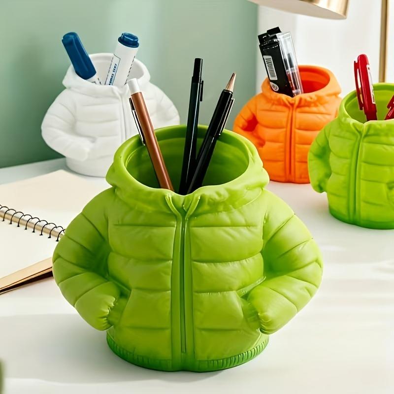 3D Printed Down Jacket Pen Holder Cup Coaster Creative Desktop Decor Cute Student Desk Stationery Organizer Office Supplies