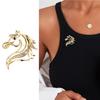 Shining Horse Head Decorative Pin Brooch Premium Alloy Material Crystal Accents Versatile For Daily Occasions Party