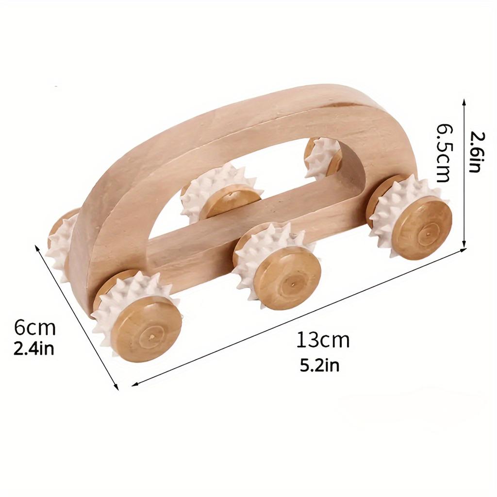 1 шт. Деревянный роликовый массажер - Для расслабления мышц и снятия стресса - Отличный инструмент для массажа и релаксации для дома или путешествий