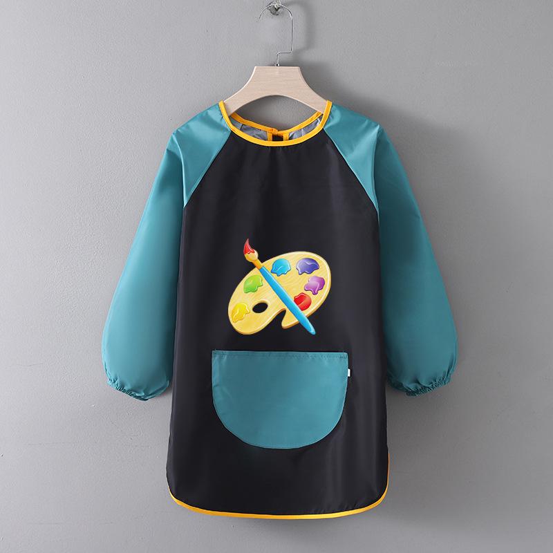 Детский водонепроницаемый художественный фартук с логотипом - Двусторонний фартук для рисования и еды