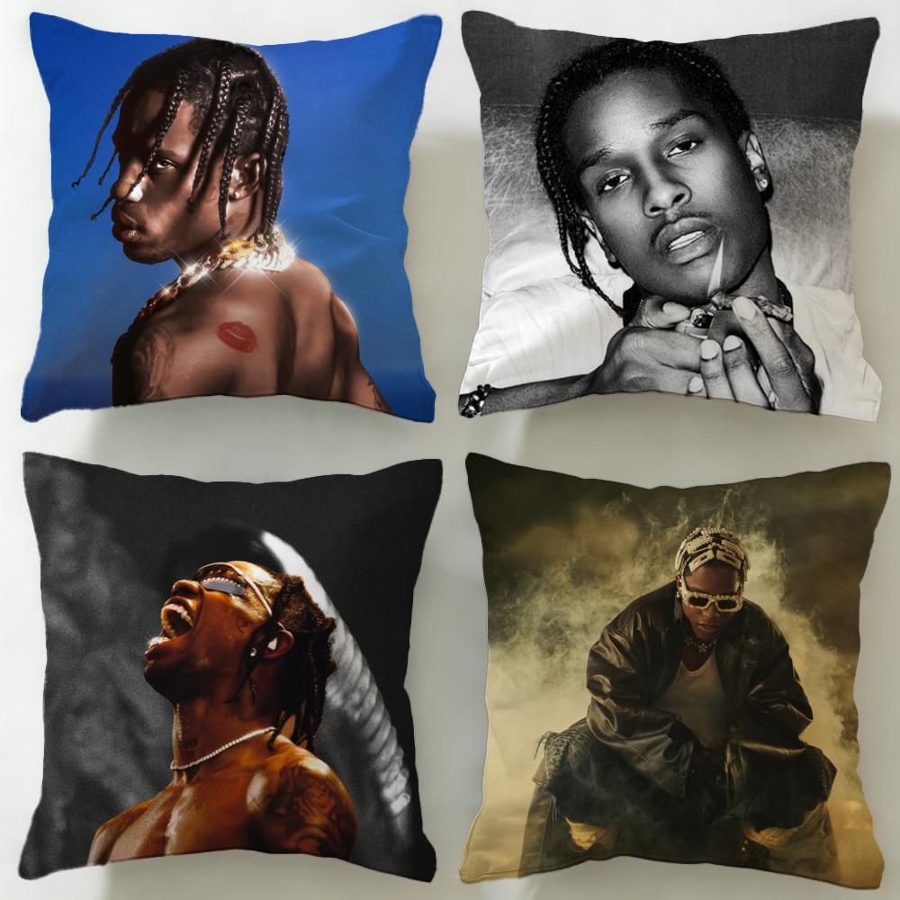 Популярный рэпер A$AP Rocky Наволочка Мягкая Легко стирающаяся Универсальная для Дивана Кровати Путешествий и Офиса