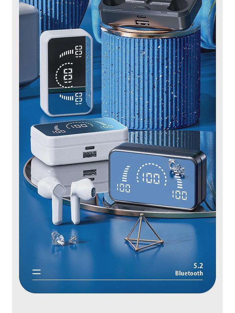 Bluetooth TWS-гарнитура с большим экраном: Беспроводные наушники-вкладыши V9 с двумя наушниками