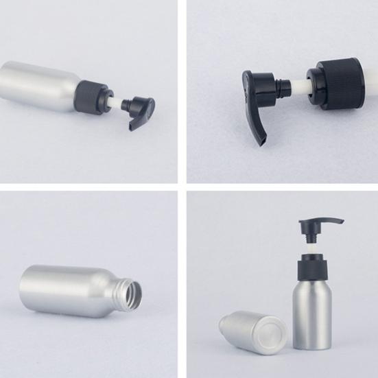 Контейнер с винтовым насосом для хранения лосьона для хранения алюминиевых бутылок на 40–250 мл, жидкое дезинфицирующее средство