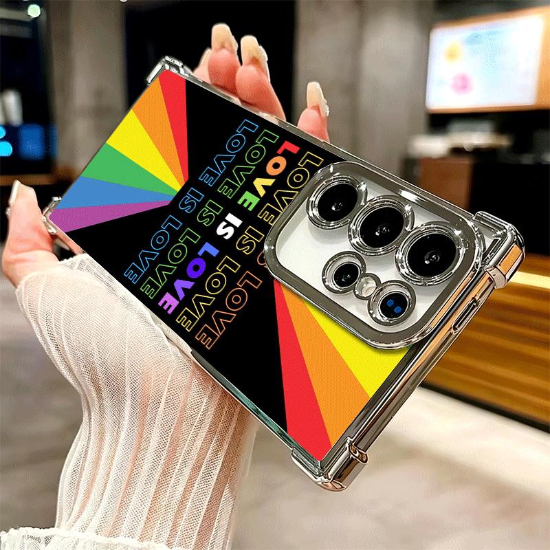 ЛГБТ Радуга Любовь Есть Любовь Покрытие Чехол для Телефона Для Samsung Galaxy S24 S25 FE S26 Edge S23 Ultra S22 S21 Plus S20 Противоударный Подушка Безопасности