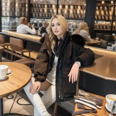 Зимняя одежда с хлопковой подкладкой Меховые парки Большой меховой воротник Пуховая хлопковая куртка Женская толстая теплая ветрозащитная куртка Большие карманы