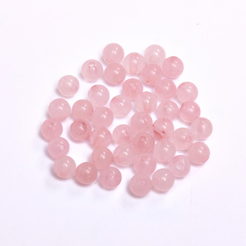 15-40 шт. 4/6/8/10/12 мм порошкообразные хрустальные бусины круглые розовые натуральные камни свободные бусины DIY ожерелье брелок ювелирные изделия ручной работы материал оптом