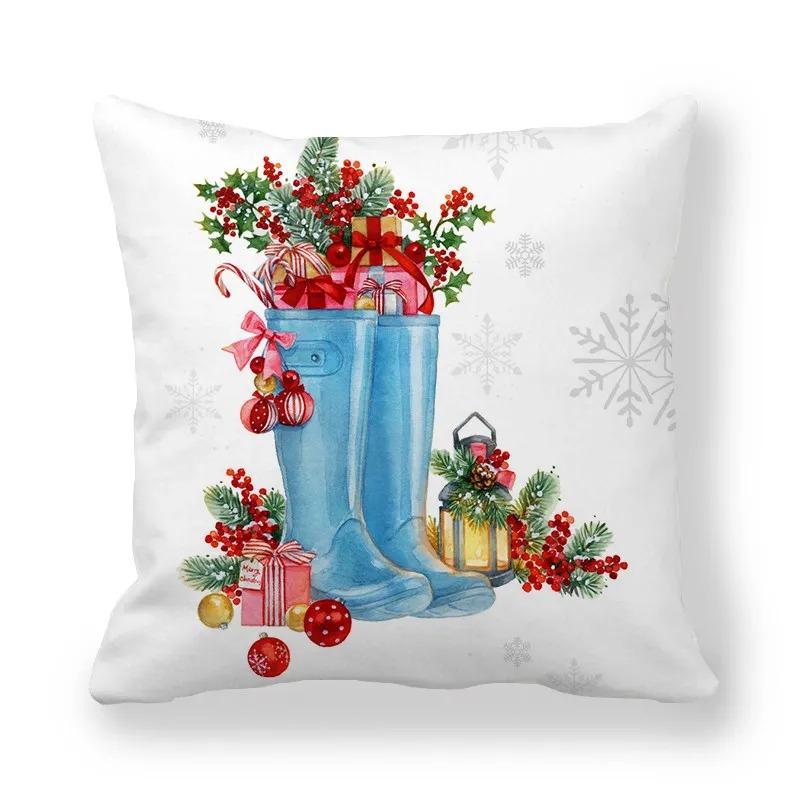 Наволочки с рождественской тематикой Аксессуары для автомобиля Офис Санта-Клаус Гостиная Диван Домашние наволочки