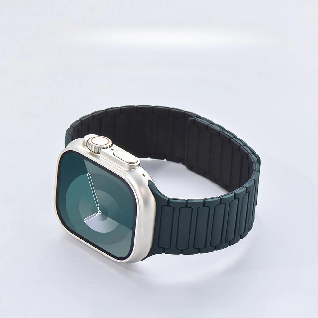 Магнитный спортивный ремешок для Apple Watch Ultra 2 49мм 46мм 45мм 44мм 42мм 38 40 41мм Силиконовый ремешок для IWatch Серии 10 9 8 7 6 5 4