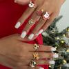 Ingemark 7Pcs/Set Trendy Deer Snowflake Christmas Tree Open Rings Women Retro Creative Adjustable Knuckle Christmas Jewelry Gift