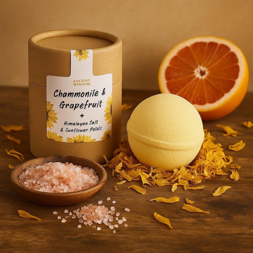 2x Bath Bomb and Salt Set Chamomile Grapefruit 3-Piece