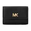 Mk Facet Золотой Металлический Логотип Кожаный Кошелек Маленький Женский кошелек Черный 32S5G5QD1L-BLACK